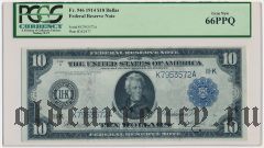 США, 10 долларов 1914 года. Даллас. Burke-Houston. В слабе PCGS