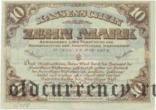 Западная Добровольческая Армия, 10 марок 1919 года. С зеленой сеткой