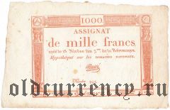 Франция, 1000 франков 1795 года