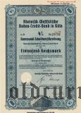 Rheinisch-Westfalische Boden-Credit-Bank in Koln, 1000 рейхсмарок 1941