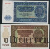 ГДР, 50 пф., 1, 2, 5, 10, 20, 50, 100 и 1000 марок 1948 года