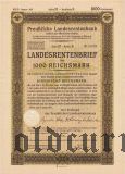 Preussische Laandesrentenbank, Берлин, 1000 рейхсмарок 1937 года