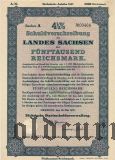 Schuldverschreibung des Landes Sachsen, Dresden, 5000 reichsmark 1937