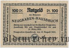 Нойграбен - Хаусбрух (Neugraben-Hausbruch), 100 пфеннингов 1921 года