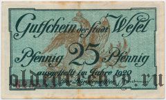 Везель (Wesel), 25 пфеннингов 1920 года