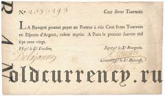 Франция, 100 турских ливров 1720 года