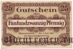Ганновер (Hannover), 25 пфеннингов 1919 года. Вар. 2