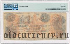 Республика Техас, 20 долларов 1841 года. В слабе PMG