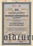 Rheinischen Hypothekenbank, Mannheim, 200 reichsmark 1940