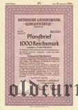 Hessische Landesbank, Darmstadt, 1000 reichsmark 1941