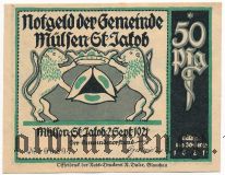 Мюльзен Санкт Якоб (Mülsen-St. Jacob), 50 пфеннингов 1921 года. Вар. 2