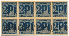 Пассау (Passau), 2 пфеннинга (1921) года. Сцепка из 8 шт.