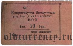 Польша, Лодзь, еврейский кооператив «Linas Hacedek», 10 фенигов