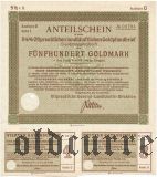 Калининград (Königsberg) Восточная Пруссия, 5 1/2% Сельскохозяйственная Ипотека, 500 goldmark 1935