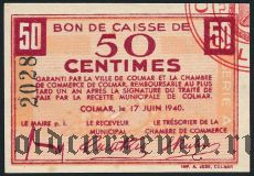 Франция, Кольмар (Colmar), 50 сантимов 1940 года