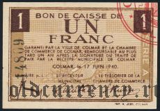 Франция, Кольмар (Colmar), 1 франк 1940 года