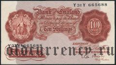 Великобритания, 10 шиллингов (1955-60) года