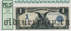 США, 1 доллар 1899 года. Брак: RV перевернут. В слабе PCGS