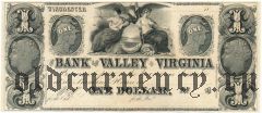 США, Bank of the Valley in Virginia, 1 доллар