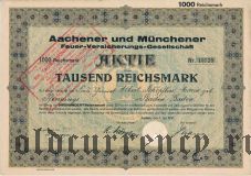 Aachener und Munchener Feuer-Versicherungs-Gesellschaft, 1000 рейхсмарок 1930