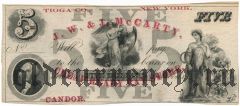 США, J.W. & J. McCarty Cheap Ready Pay Store, 5 долларов
