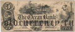 США, The Ocean Bank, 5 долларов 1855 года
