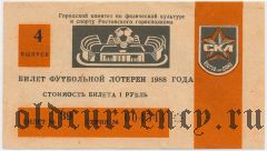 Ростов-на-Дону, футбольная лотерея 1988 года, 4 выпуск
