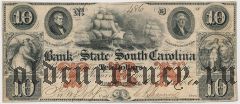 США, Bank of the State of South Carolina, 10 долларов 1861 года
