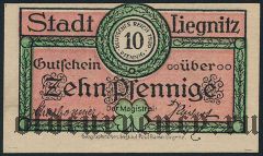 Лигниц (Liegnitz), 10 пфеннингов (1920) года. Serie II