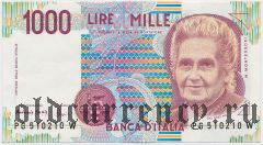 Италия, 1000 лир 1990 года