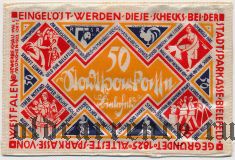 Билефельд (Bielefeld), 50 марок 1922 года. На шелке