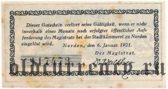 Норден (Norden), 25 пфеннингов 1921 года