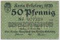 Эркеленц (Erkelenz), 50 пфеннингов 1920 года